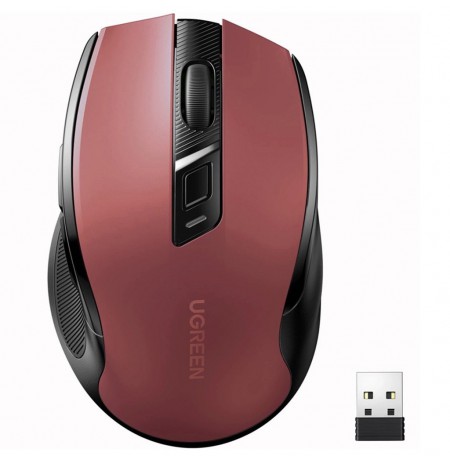 Ugreen MU006 wireless optical mouse USB 2.4 GHz / Bluetooth 5.0 4000 DPI – red
