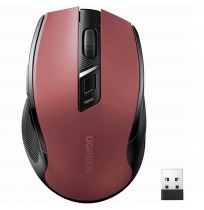 Ugreen MU006 wireless optical mouse USB 2.4 GHz / Bluetooth 5.0 4000 DPI – red