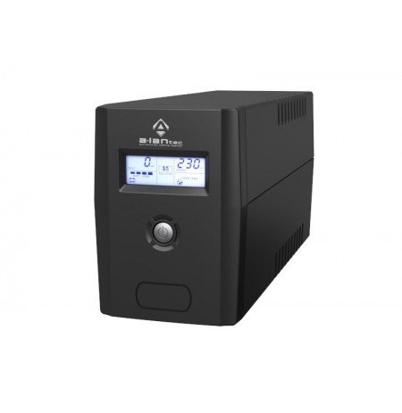 UPS backup power supply 800VA/480W, 220V/50Hz, Housing Tower, LCD, 2×CEE 7/3, USB, Battery VRLA 1×9Ah, Cable USB A-B 1.2 m,