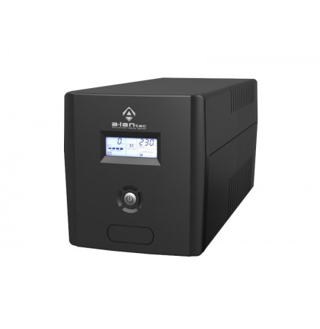 UPS backup power supply 1000VA/600W, 220V/50Hz, Housing Tower, LCD, 4×CEE 7/3, USB, VRLA batteries 2×7Ah, Cable USB A-B 1.2