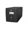 UPS backup power supply 1000VA/600W, 220V/50Hz, Housing Tower, LCD, 4×CEE 7/3, USB, VRLA batteries 2×7Ah, Cable USB A-B 1.2