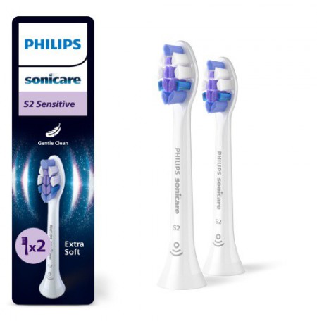 Philips Sonicare S2 Sensitive HX6052/87 Sonic Dantų šepetėlio galvutės, Balta
