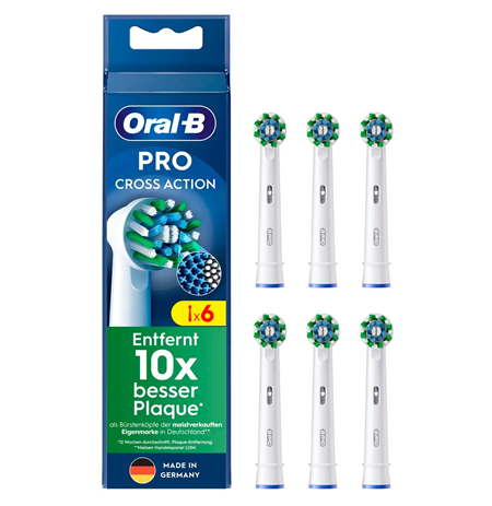 Oral-B Pro Cross Action Replaceable Toothbrush Heads, 6-pack, White
