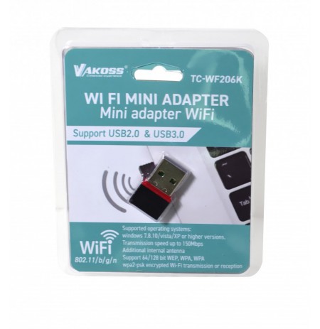 Vakoss TC-WF206K USB WLAN (Wi-Fi) Network Adapter 2.4GHz