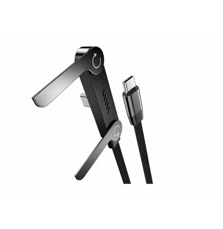 Vakoss TC-U570 USB-C to USB-C Cable with Stand Function, 100W, 1m, Black