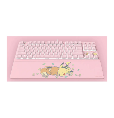 Razer Ornata V3 Tenkeyless | Gaming keyboard | Wired | US | Razer Mecha-Membrane Switches | Wrist Rest | Pikachu Eevee Edition