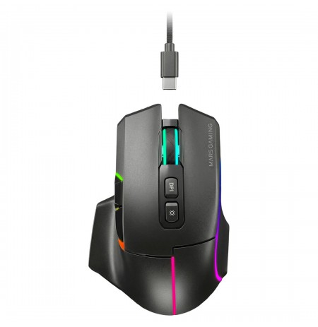 Mars Gaming MMWVECTOR mouse Right-hand RF Wireless + Bluetooth + USB Type-A Optical 12000 DPI
