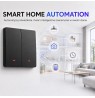 Qoltec 52708 Smart 2-Gang Light Switch | Wi-Fi | Timer | Tuya | Smart life | Black