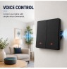 Qoltec 52708 Smart 2-Gang Light Switch | Wi-Fi | Timer | Tuya | Smart life | Black