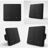 Qoltec 52708 Smart 2-Gang Light Switch | Wi-Fi | Timer | Tuya | Smart life | Black