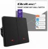 Qoltec 52708 Smart 2-Gang Light Switch | Wi-Fi | Timer | Tuya | Smart life | Black