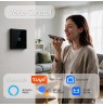 Qoltec 52711 Smart Touch 1-Gang Light Switch | Wi-Fi | Timer | Tuya | Smart Life | Tempered Glass | Black