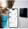 Qoltec 52711 Smart Touch 1-Gang Light Switch | Wi-Fi | Timer | Tuya | Smart Life | Tempered Glass | Black