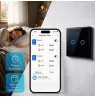 Qoltec 52712 Smart Touch 2-Gang Light Switch | Wi-Fi | Timer | Tuya | Smart Life | Tempered Glass | Black