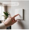 Qoltec 52715 Smart Touch 1-Gang Light Switch | Wi-Fi | Timer | Tuya | Smart Life | Tempered Glass | White