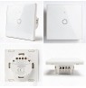 Qoltec 52715 Smart Touch 1-Gang Light Switch | Wi-Fi | Timer | Tuya | Smart Life | Tempered Glass | White