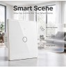 Qoltec 52715 Smart Touch 1-Gang Light Switch | Wi-Fi | Timer | Tuya | Smart Life | Tempered Glass | White