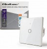 Qoltec 52715 Smart Touch 1-Gang Light Switch | Wi-Fi | Timer | Tuya | Smart Life | Tempered Glass | White