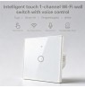 Qoltec 52715 Smart Touch 1-Gang Light Switch | Wi-Fi | Timer | Tuya | Smart Life | Tempered Glass | White