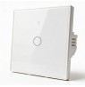 Qoltec 52715 Smart Touch 1-Gang Light Switch | Wi-Fi | Timer | Tuya | Smart Life | Tempered Glass | White