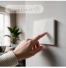 Qoltec 52716 Smart Touch 2-Gang Light Switch | Wi-Fi | Timer | Tuya | Smart Life | Tempered Glass | White