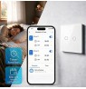 Qoltec 52716 Smart Touch 2-Gang Light Switch | Wi-Fi | Timer | Tuya | Smart Life | Tempered Glass | White