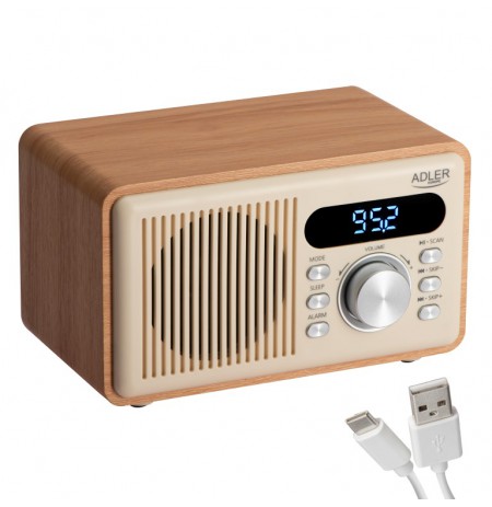 Radija su laikrodžiu ,bluet,MP3 ,USB ADLER AD-1923