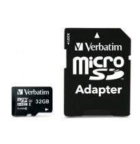 Verbatim 47041 Pro U3 Micro SDHC Atminties kortelė 32GB + microSD į SD Adapteris