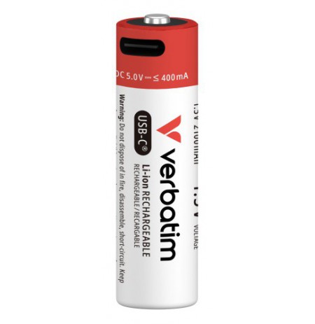 Verbatim 30249 USB-C Įkraunamos baterijos Li-ion AA 2100mAh (4 vnt pakuotėje)