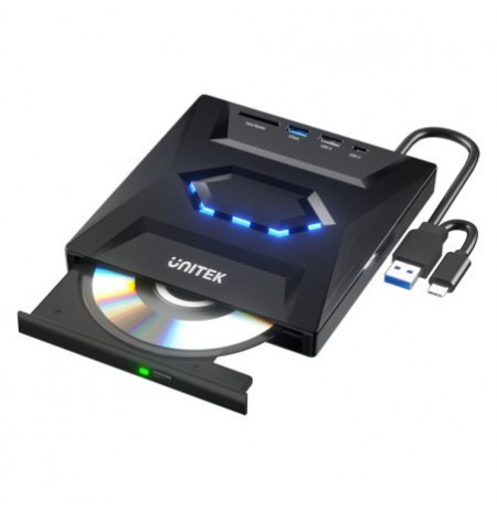 UNITEK EXTERNAL OPTICAL DRIVE 5IN1 WITH USB HUB