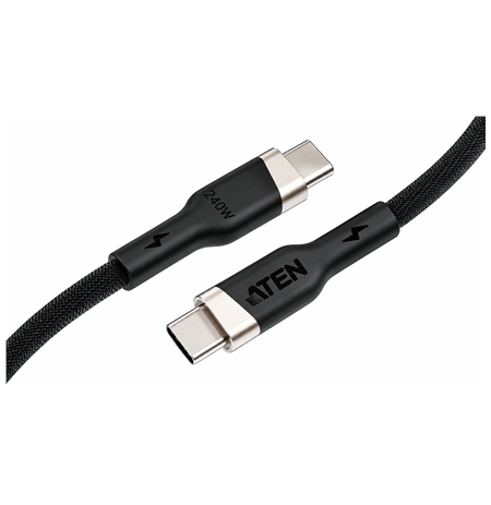 Aten 240W USB-C to USB-C Braided Charging Cable, 1 m | 2L-3101P240 | USB-C to USB-C