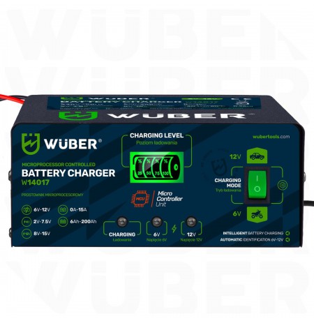 WUBER W14017 microprocessor battery charger/rectifier 6-12V 15A