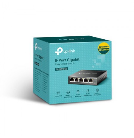 TP-Link TL-SG105E 5-Port Gigabit Easy Smart Šakotuvas 5 10/100/1000Mbps RJ45 ports