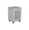 19" 15U 600 × 800 GREY FLOOR-STANDING RACK CABINET WITH PERFORATED DOOR AND LCD, LANBERG (FLAT PACK)