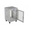 19" 15U 600 × 800 GREY FLOOR-STANDING RACK CABINET WITH PERFORATED DOOR AND LCD, LANBERG (FLAT PACK)