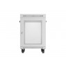 19" 15U 600 × 800 GREY FLOOR-STANDING RACK CABINET WITH PERFORATED DOOR AND LCD, LANBERG (FLAT PACK)
