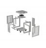 19" 15U 600 × 800 GREY FLOOR-STANDING RACK CABINET WITH PERFORATED DOOR AND LCD, LANBERG (FLAT PACK)