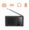 Manta MARDI120BK COSTA Portable FM/AM Radio with Built-in Rechargeable Battery, Black