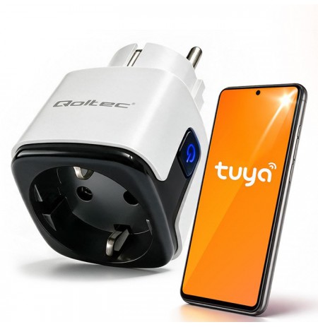 Qoltec 52710 Smart Wi-Fi Socket 16A | Timer | Energy meter | Tuya | Smart Life | Amazon Alexa | Google assistant