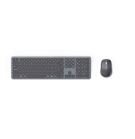 Hama U8173065 WKM-550 Multi Device Wireless Keyboard and Mouse Set with QWERTY Assist AI, Gray