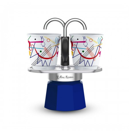 Bialetti Mini Express Kandinsky Moka pot Blue, Silver