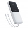 Power bank Baseus Lipow 10000mAh 22,5W with dwoma wbudowanymi kablami (with cable Baseus Simple USB-A - USB-C 3A 20cm) - white