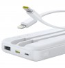 Power bank Baseus Lipow 10000mAh 22,5W with dwoma wbudowanymi kablami (with cable Baseus Simple USB-A - USB-C 3A 20cm) - white