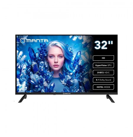 Manta MATV002LHN32 32" LED HD TV with S2 Tuner, DVBT2, HEVC/265, USB, ARC, HDMI, CI+, Slim Design, B