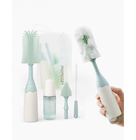 Momcozy LS002 Push-Press bottle brush set White, Green
