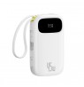 Power bank Baseus EnerFill FC31 QPow3 10000mAh 45W with display digital with 2 wbudowanymi kablami USB-C - white