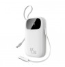 Power bank Baseus EnerFill FC31 QPow3 10000mAh 45W with display digital with 2 wbudowanymi kablami USB-C - white