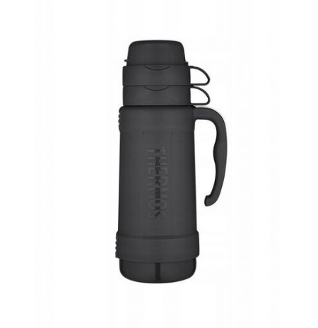 THERMOS glass thermos 1.8L with two cups - black