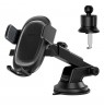 Baseus UltraControl Pro clamp car phone holder with suction cup/hook for air vent - black