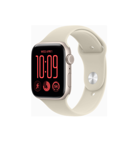 Apple Watch SE 3 GPS + Cellular 44mm Starlight Aluminium Case with Sand Sport Band - S/M | Apple